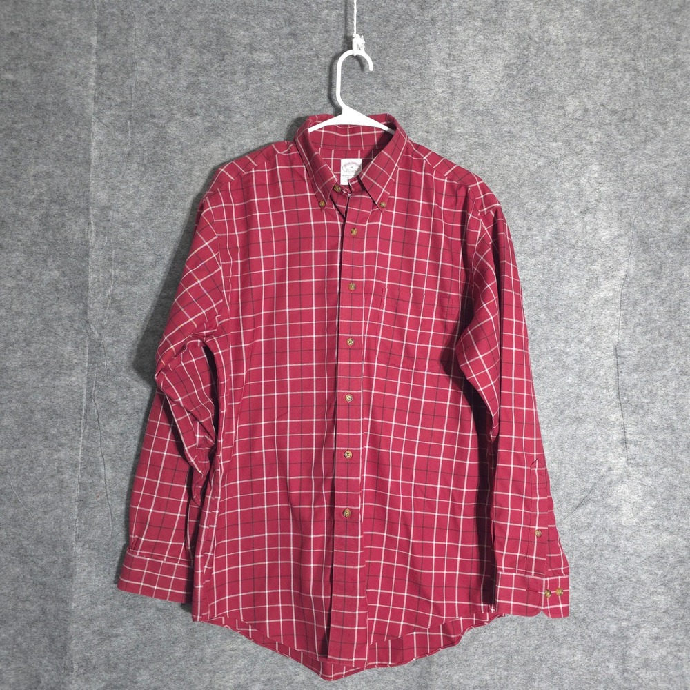 Brooks Brothers Plaid Button Down Shirt Mens‎ M Traditional Fit Cotton LS Office